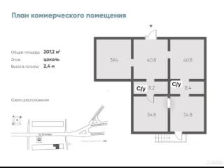Торговое помещение, 207.2 м², -1/6 этаж