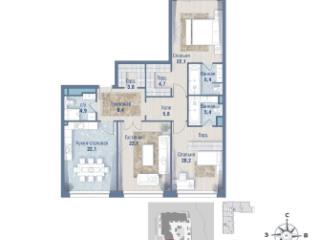 3-комн., 133.4 м², 7/11 этаж