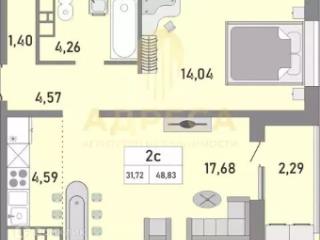 Студия, 48 м², 14/24 этаж