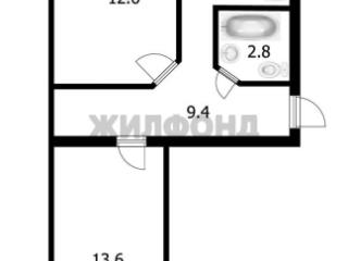 2-комн., 44.3 м², 4/5 этаж